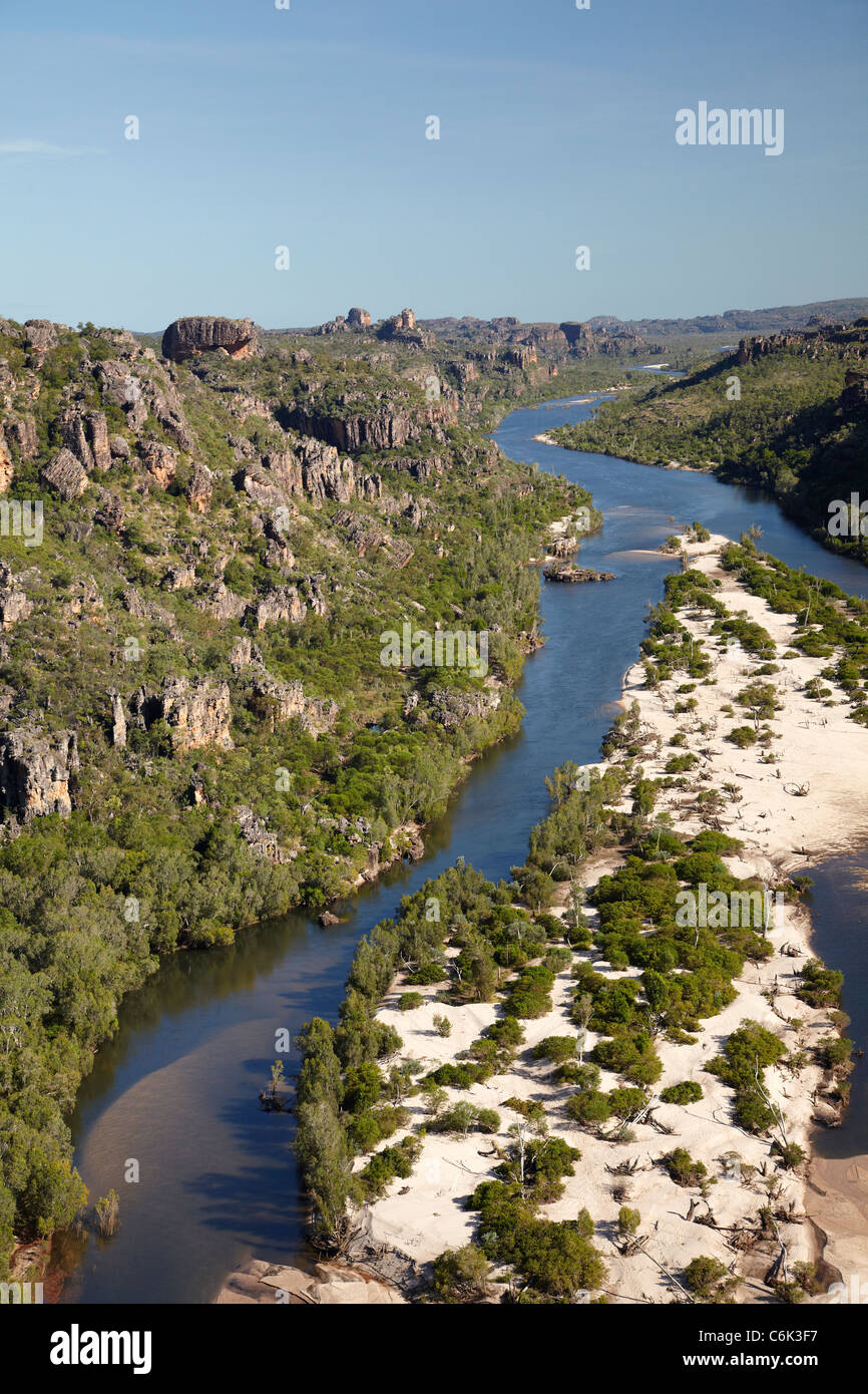 East Alligator River Valley, in corrispondenza del bordo del Parco Nazionale Kakadu, Arnhem Land, Territorio del Nord, l'Australia - aerial Foto Stock