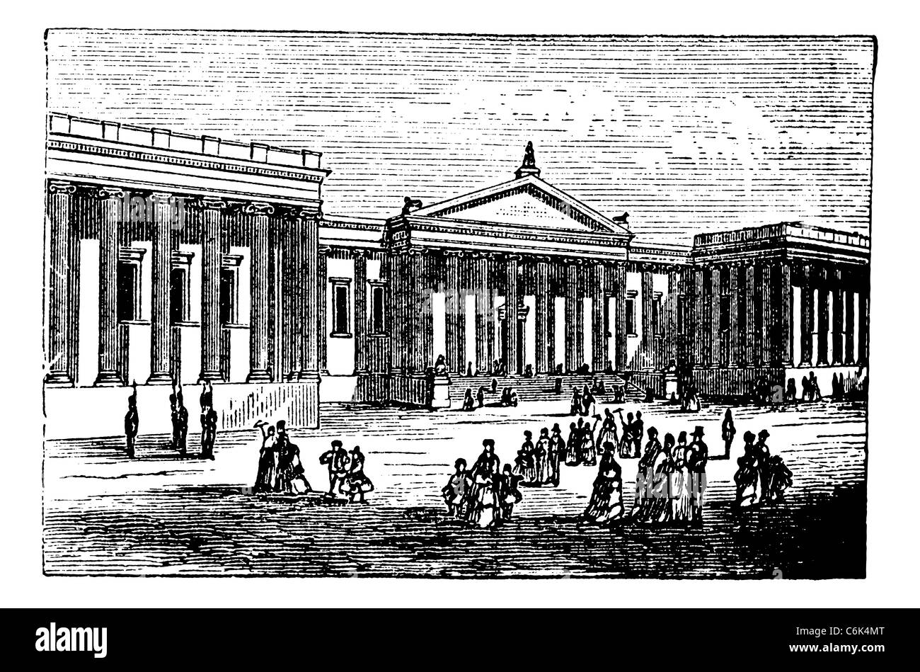 British Museum di Londra, Regno Unito (Inghilterra), vintage incisione da 1890s. Foto Stock