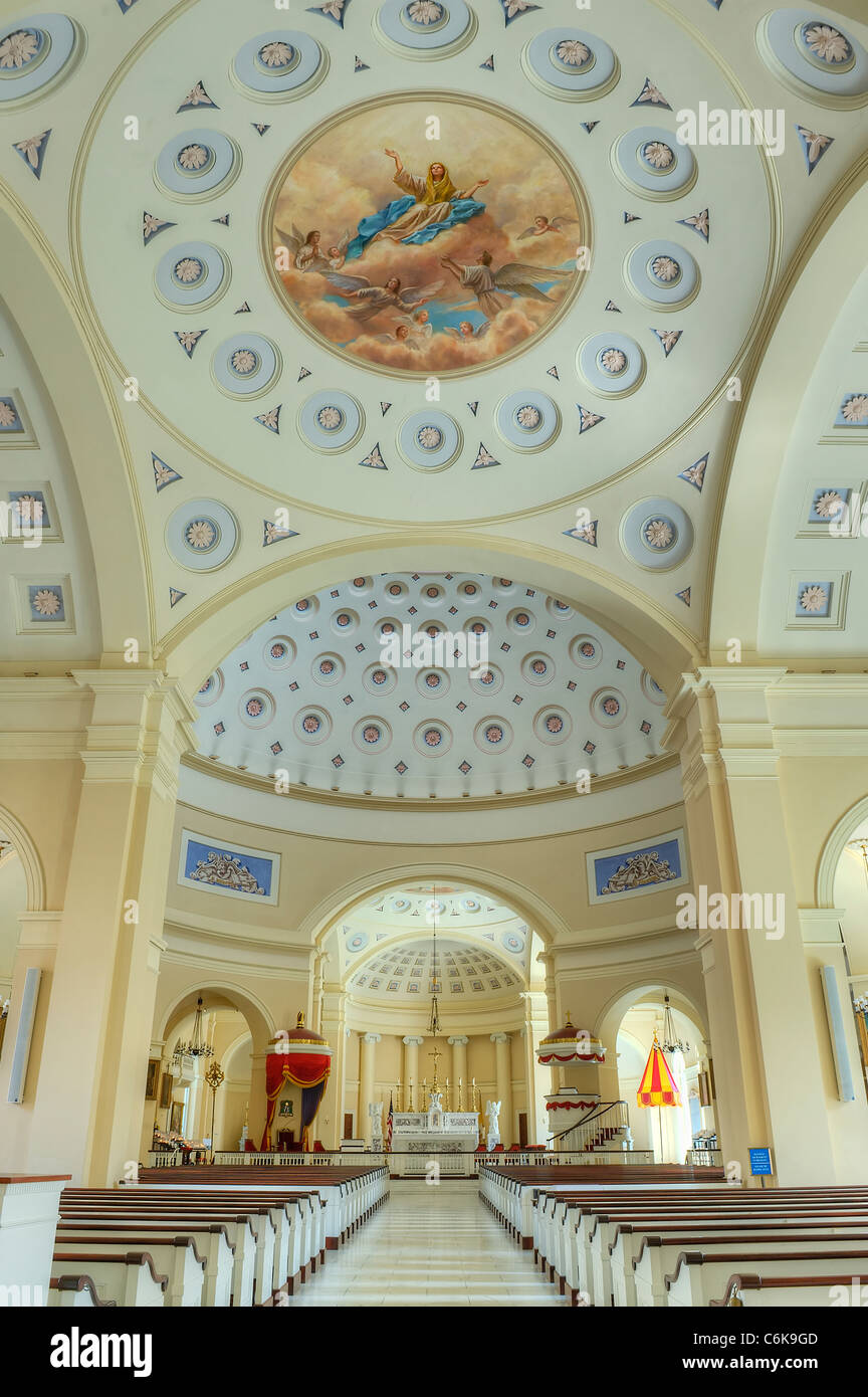 Basilica di Baltimora interno, Maryland, Stati Uniti d'America Foto Stock