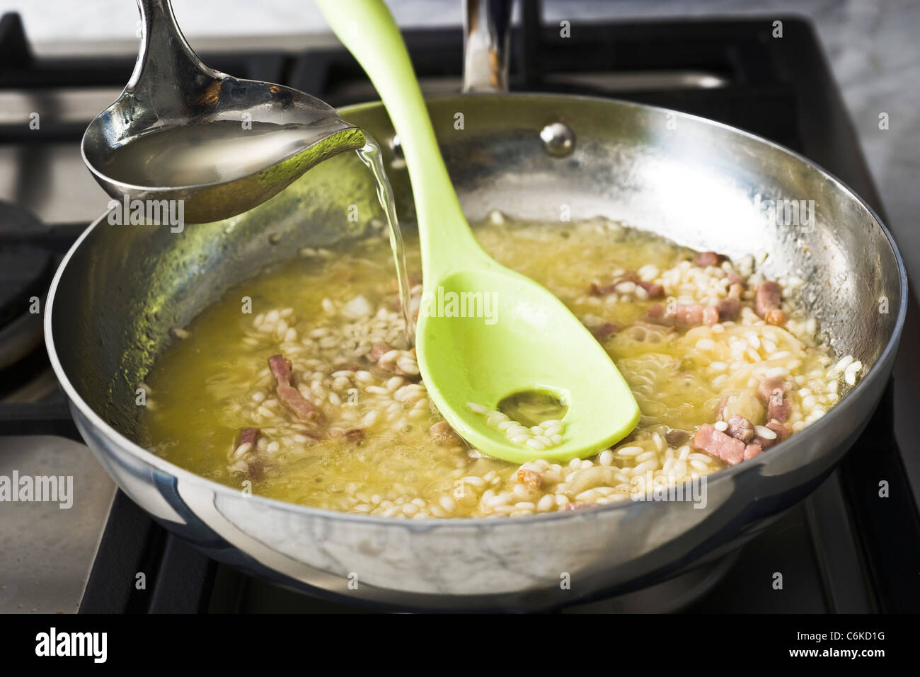 Verde fagiolo risotto Foto Stock