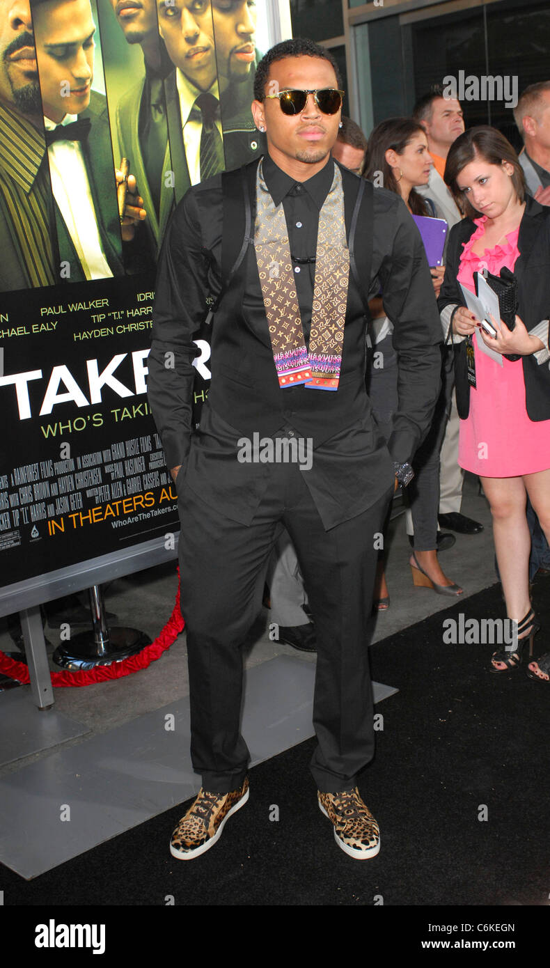 Chris Brown Los Angeles Premiere di 'Takers" al Arclight Cinema - Gli arrivi di Hollywood, in California - 04.08.10 Foto Stock