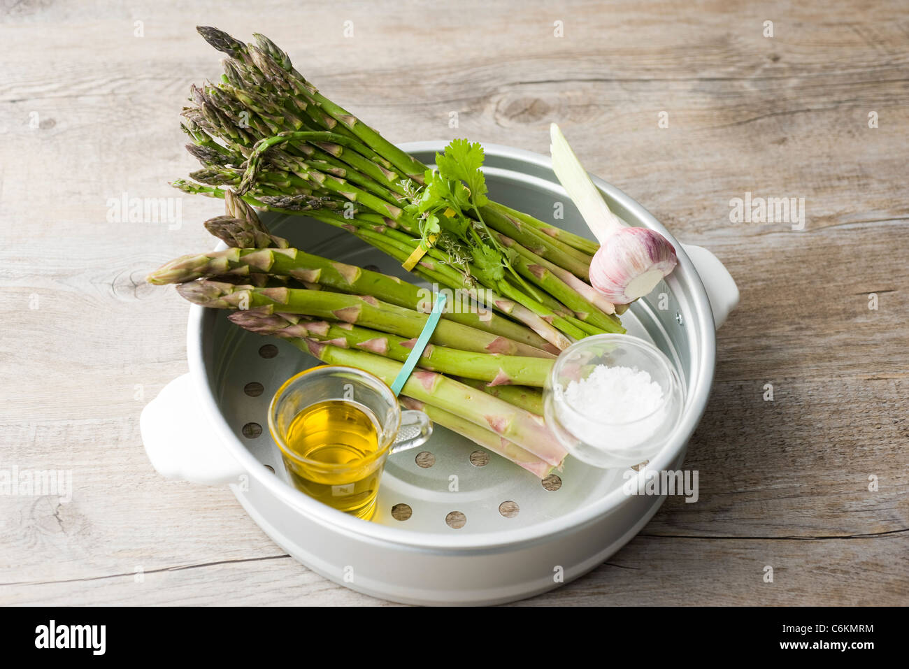 Conserve di asparagi Foto Stock