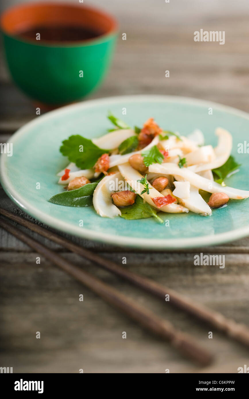 Insalata di calamari con lo zenzero Foto Stock