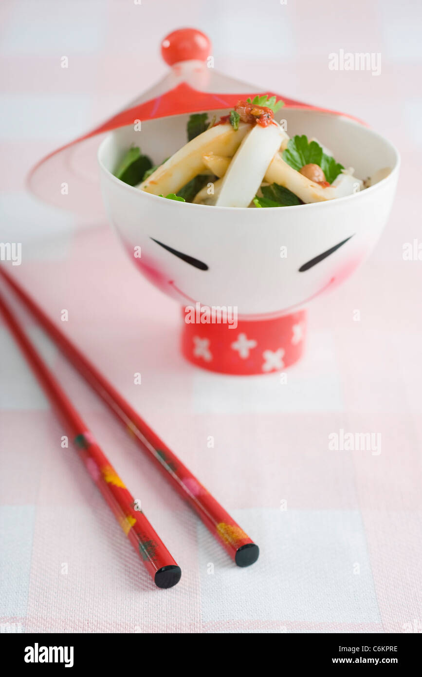 Insalata di calamari con lo zenzero Foto Stock