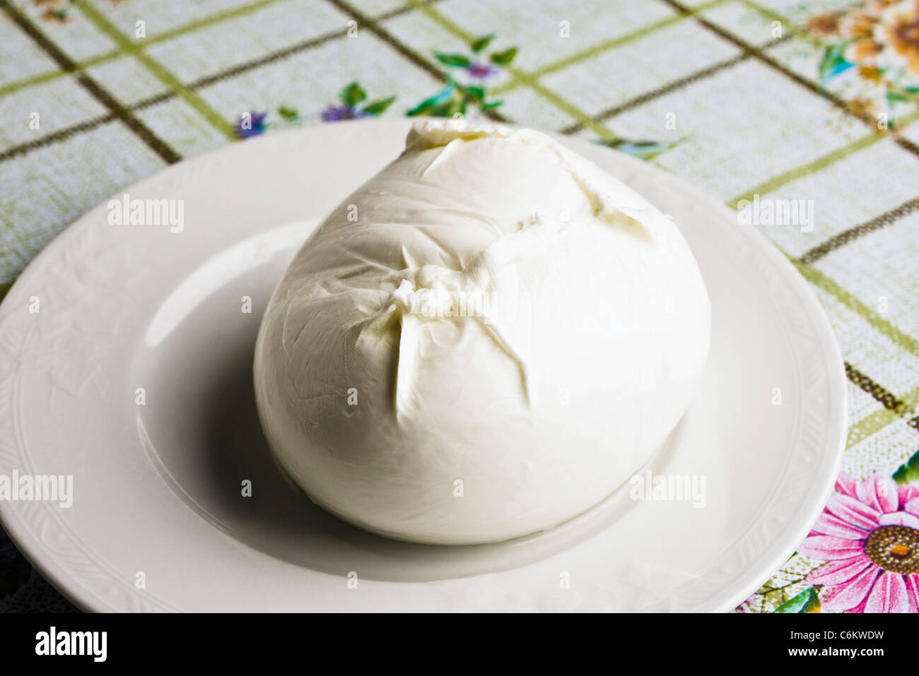 Fresh mozzarella di bufala Foto Stock