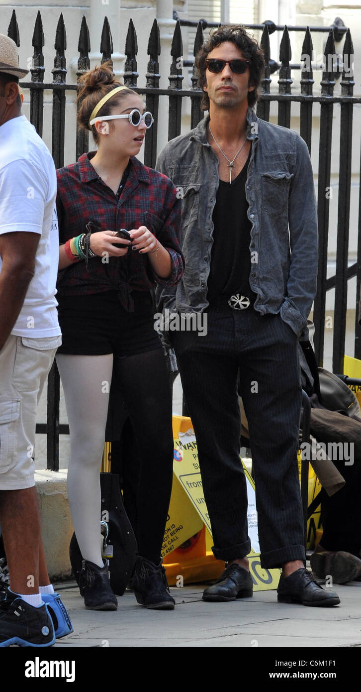 Lourdes leon with father carlos leon immagini e fotografie stock ad ...