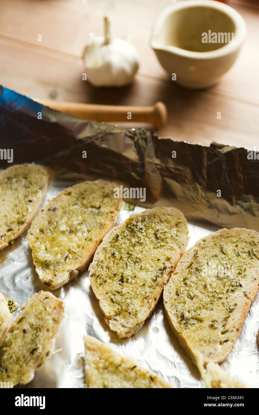 Pane all'aglio Foto Stock