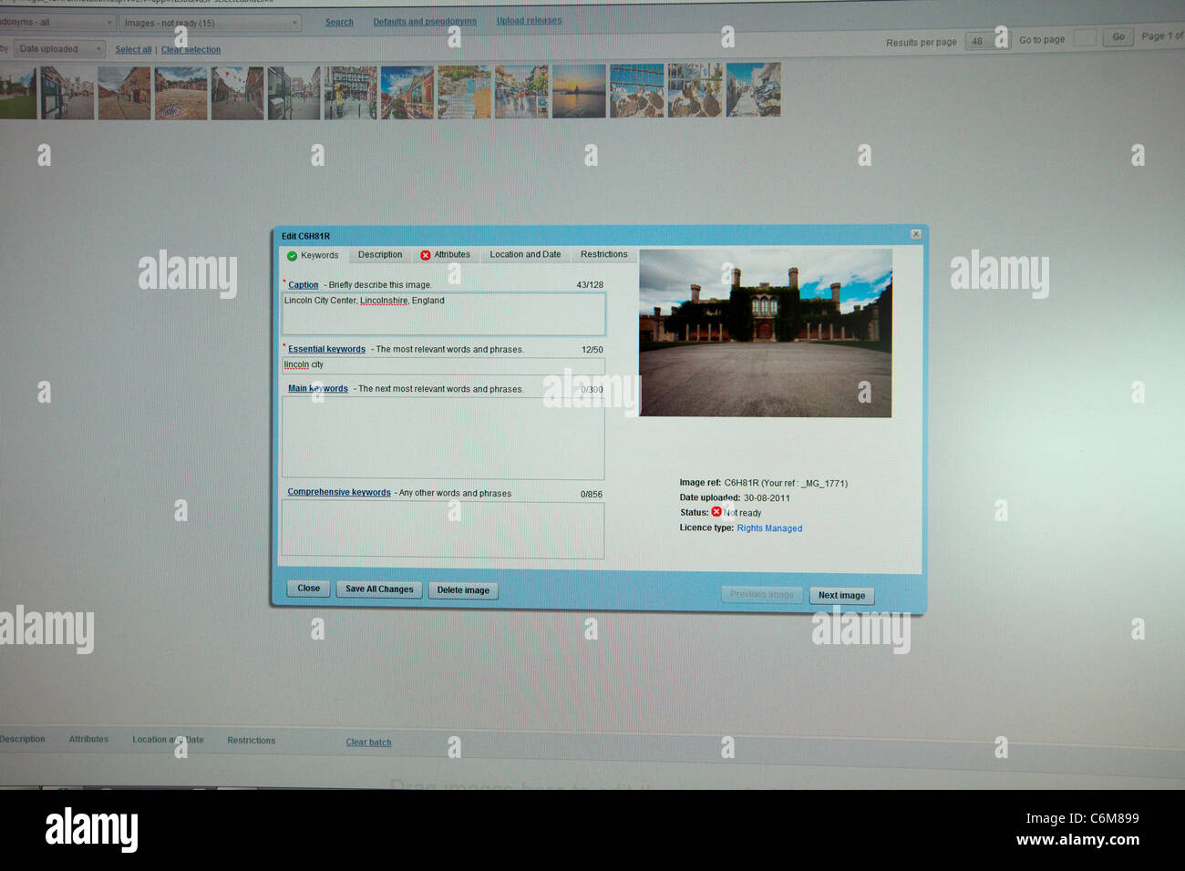 Parola chiave Alamy pagina Manage Images il worrst parte circa la fotografia stock fillin gli spazi vuoti Foto Stock