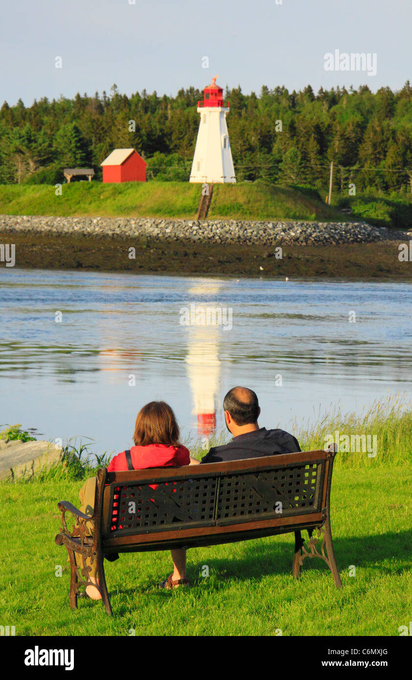 Mulholland Point Lighthouse, Lubec, Maine, Stati Uniti d'America Foto Stock