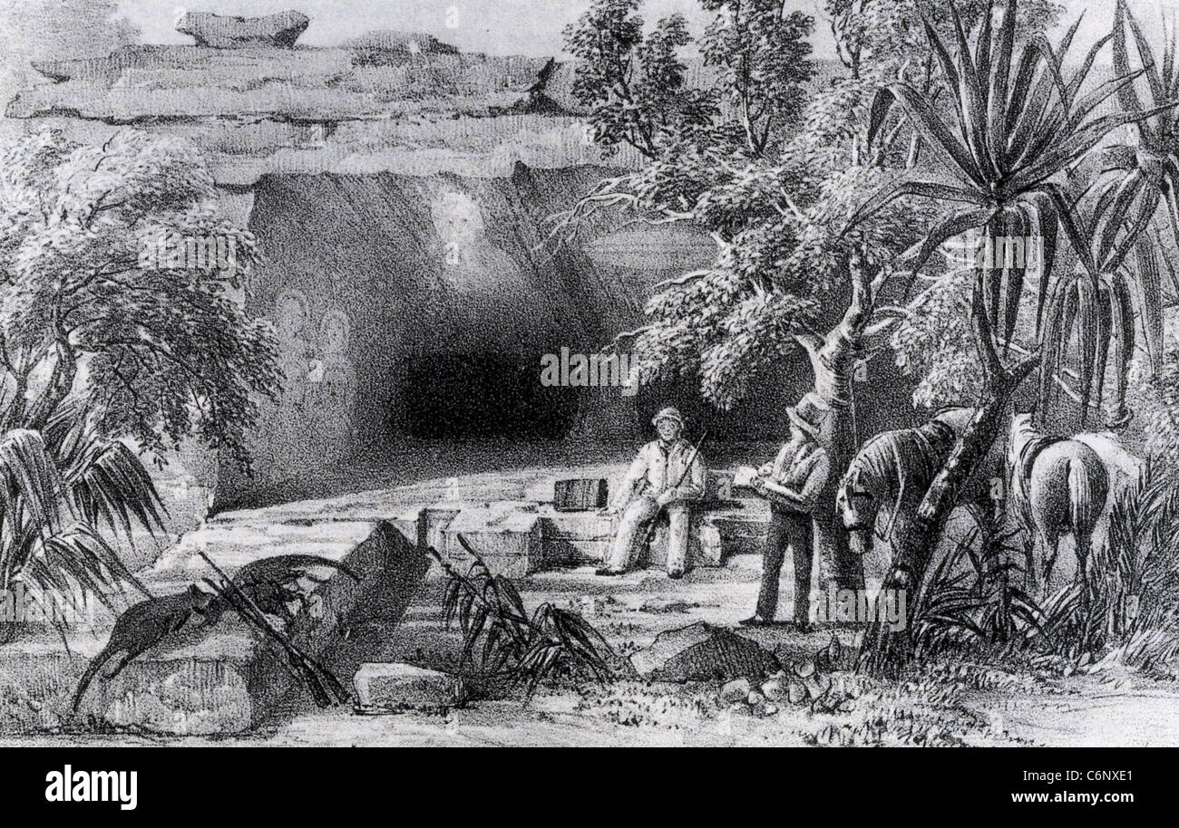 GEORGE GRAY (1812-1898) soldato britannico, explorer e statista Aborigena di disegno pitture rupestri nelle montagne di Kimberley Foto Stock