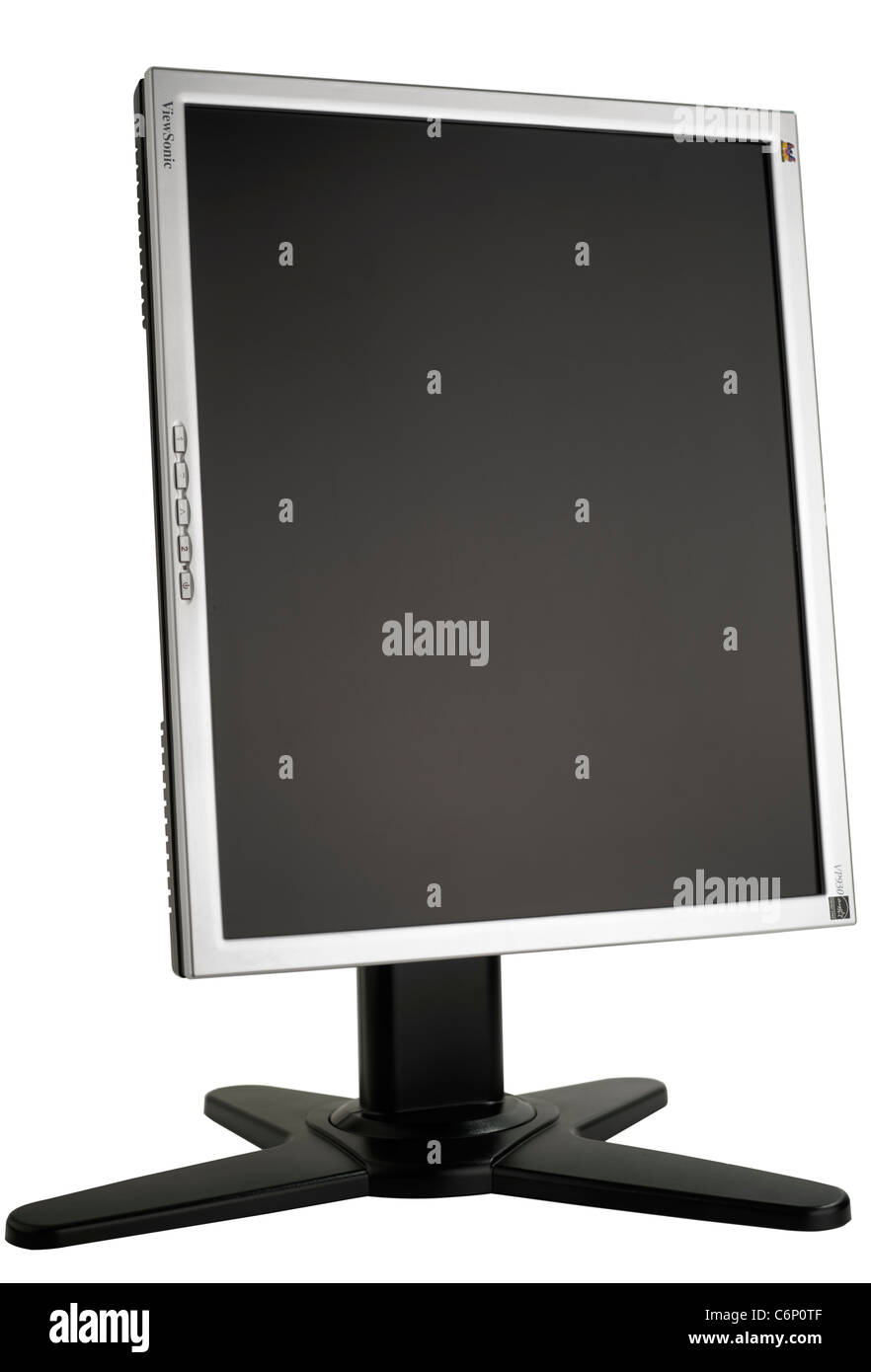 Girevole LCD Viewsonic schermo su un piedistallo rialzato Foto Stock