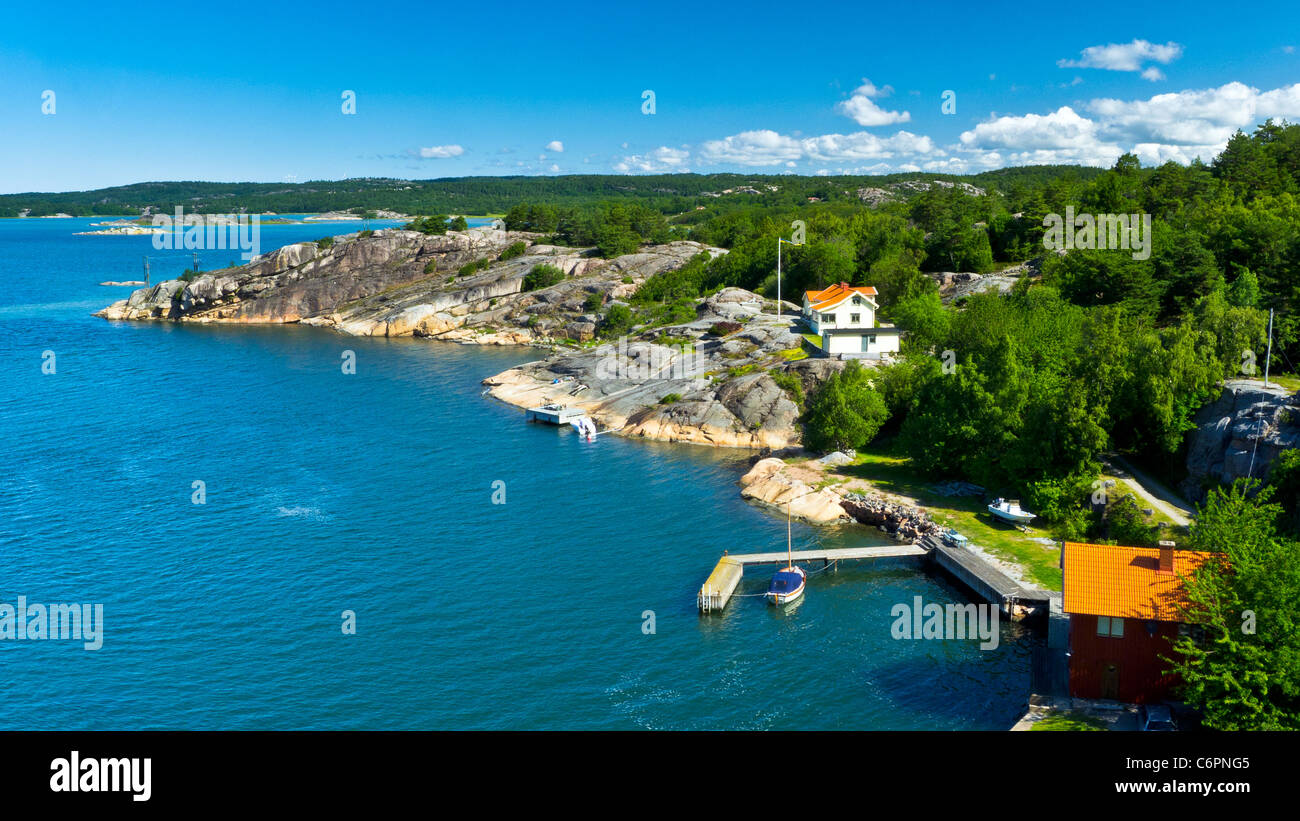 Il piccolo insediamento costiero a Skapesund, Svezia Foto Stock