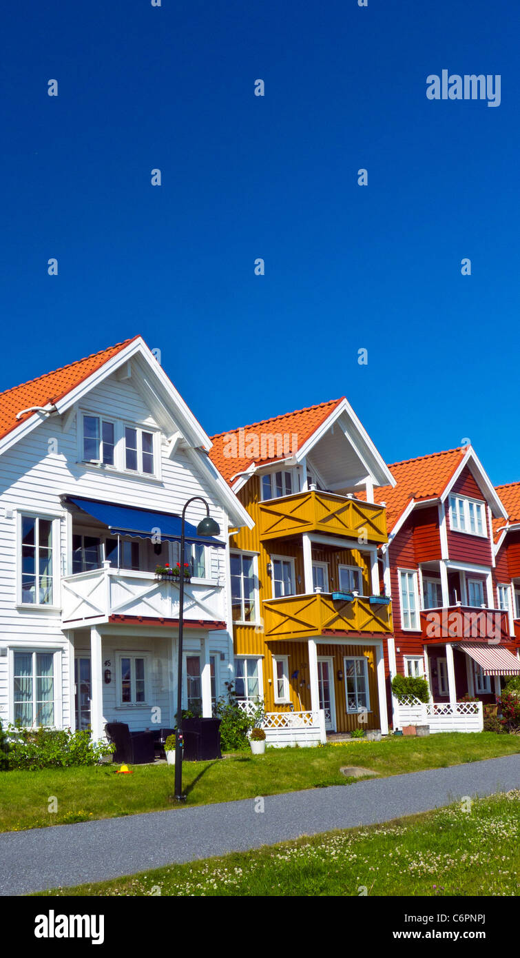 Colorate abitazioni a Horten, Norvegia Foto Stock