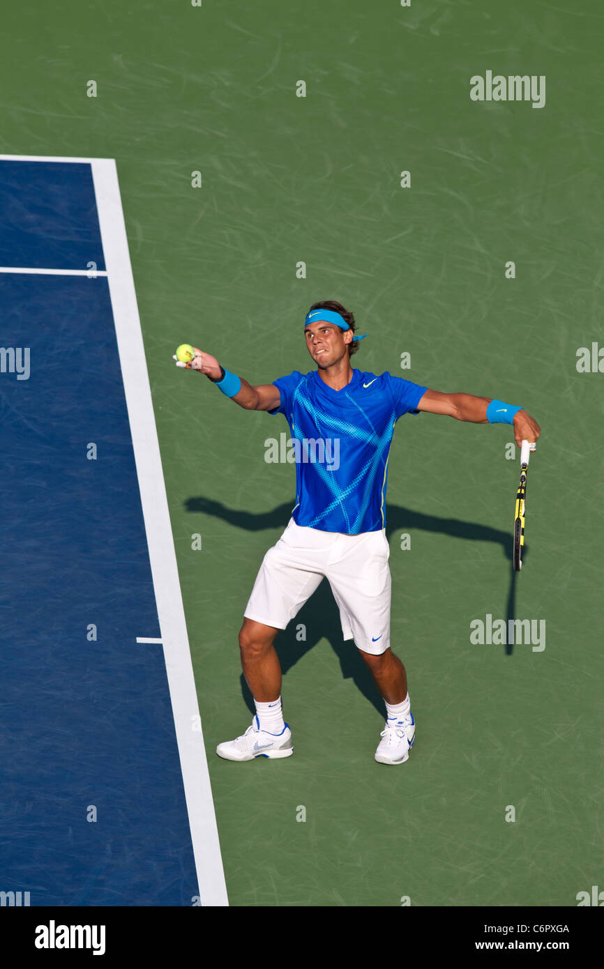 Rafael Nadal (ESP) competono al 2011 US Open di Tennis. Foto Stock