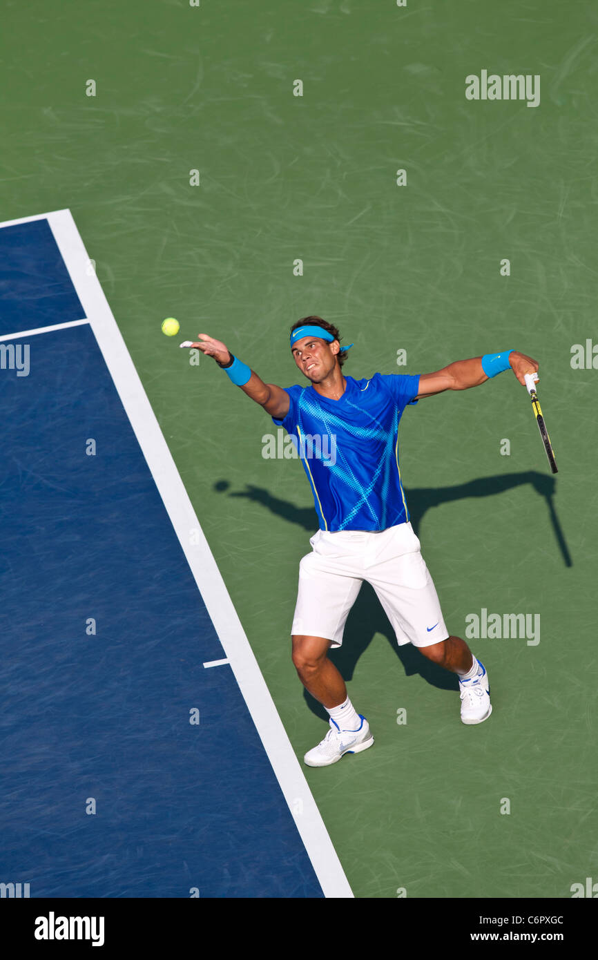 Rafael Nadal (ESP) competono al 2011 US Open di Tennis. Foto Stock