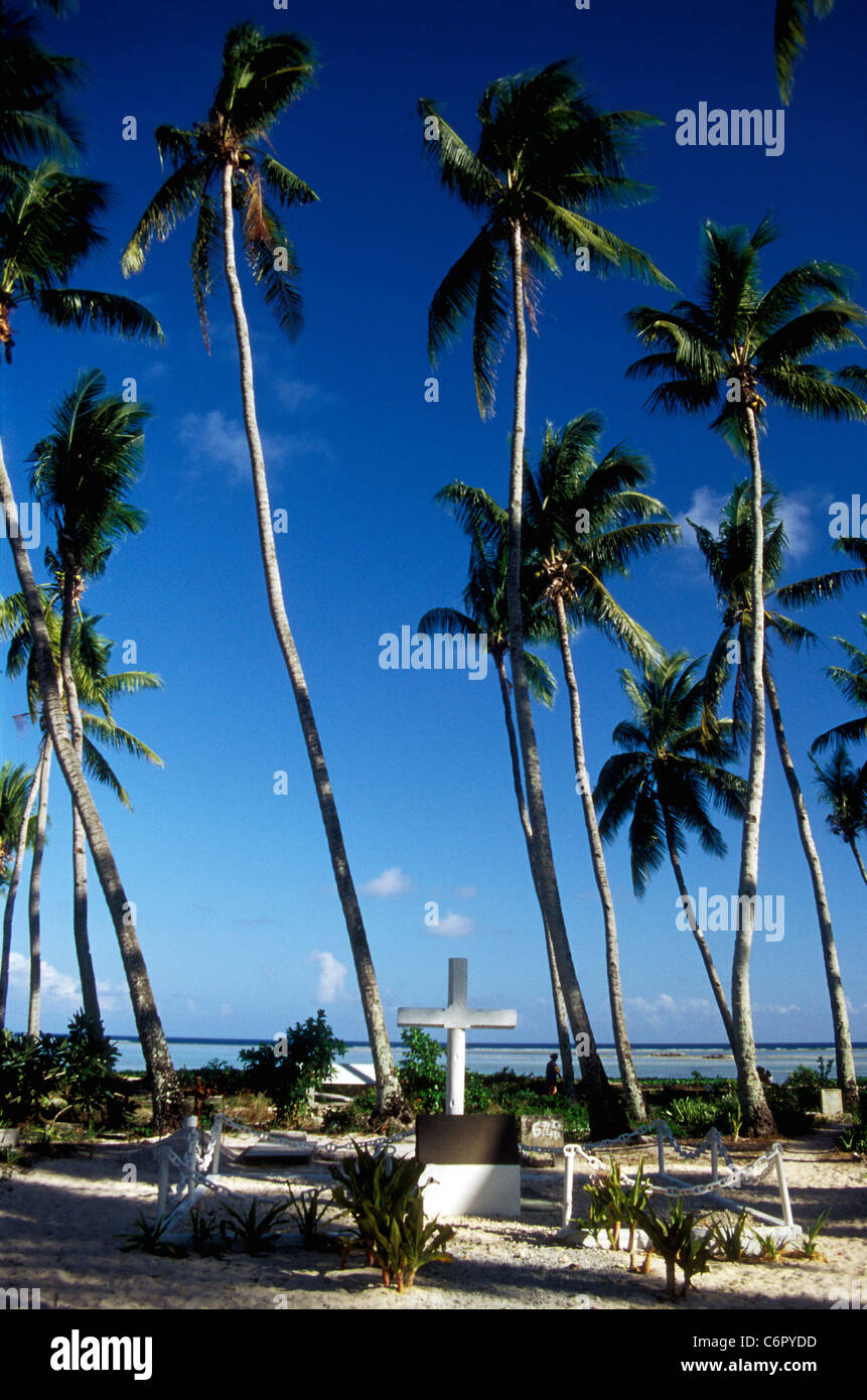 World War II Coastwatchers Memorial, Tarawa, Kiribati, Pacifico centrale Foto Stock