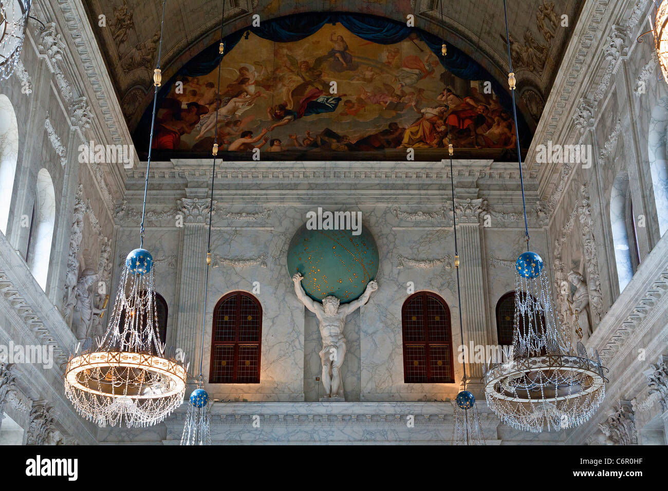 I cittadini' hall nel Palazzo Reale e su Piazza Dam in Amsterdam Foto Stock