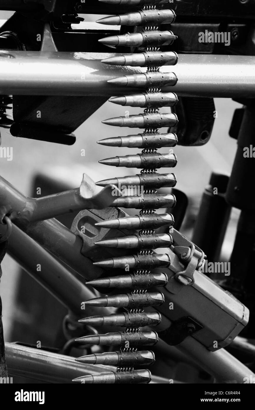 Macchina munizioni pistola Clip in bianco e nero Foto Stock