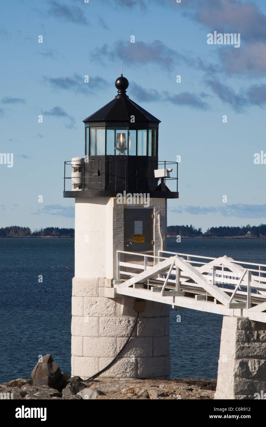 Faro di Marshall Point e museo a Port Clyde, Maine. Foto Stock