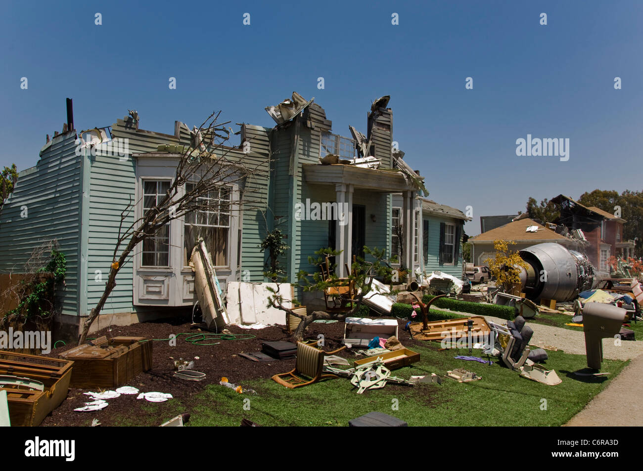 Incidente aereo di scena presso gli Universal Studios di Los Angeles Foto Stock