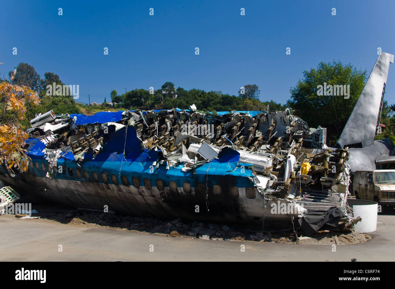 Incidente aereo di scena presso gli Universal Studios di Los Angeles Foto Stock