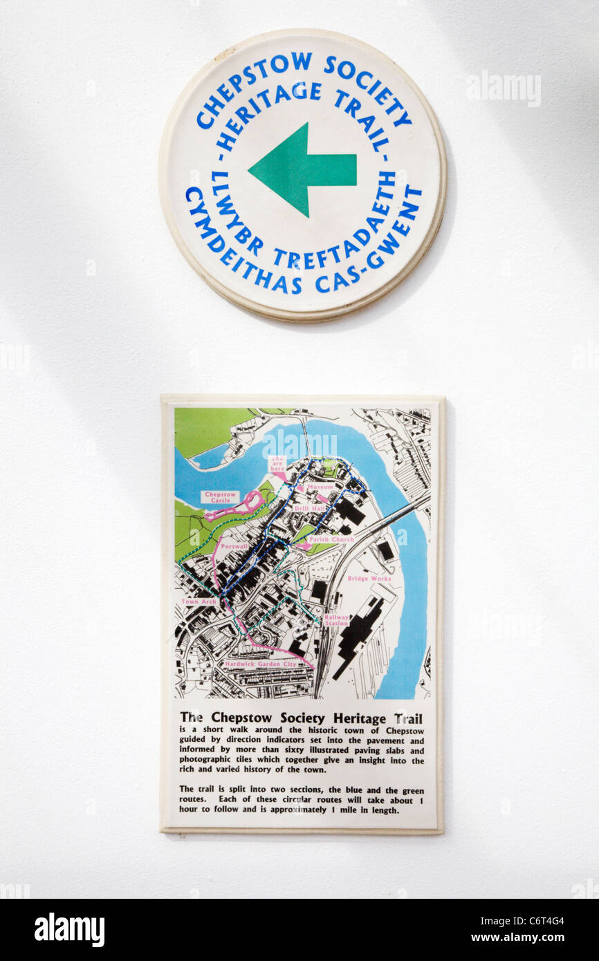 Chepstow Società Heritage Trail Chepstow Monmouthshire Galles Foto Stock