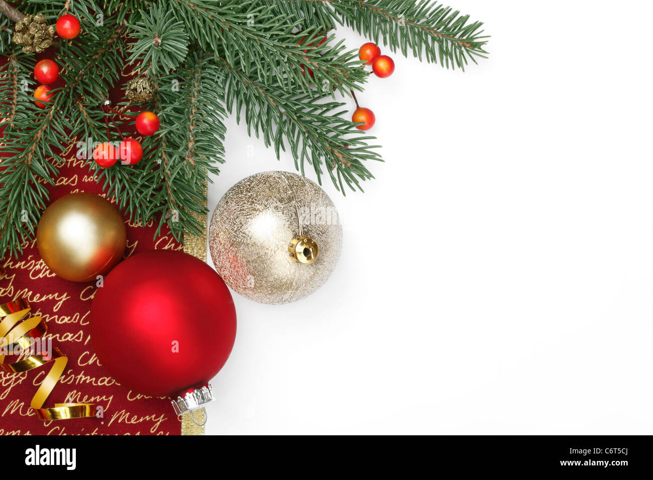 Sfondi Natalizi Bianchi.Decorazione Per Albero Di Natale Su Sfondo Bianco Foto Stock Alamy