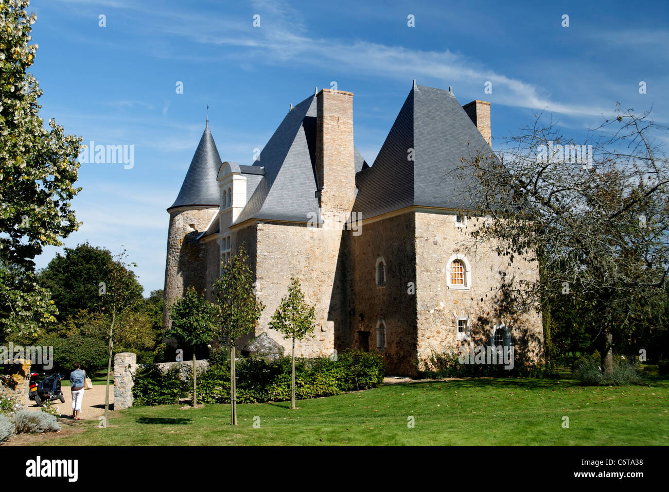 Manor di Favry (Manoir de Favry), XV e XVI secolo, Préaux (Mayenne, Pays de la Loire, Francia). Foto Stock