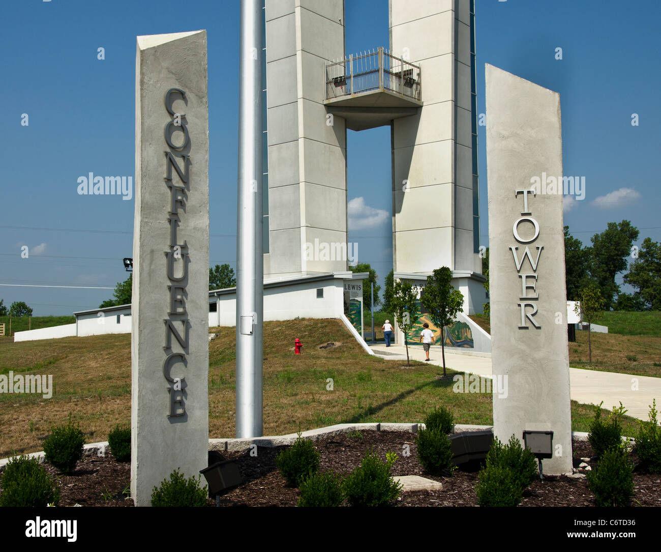 Lewis e Clark confluenza torre vicino a Lewis e Clark sito storico dello stato a Hartford, Illinois Foto Stock