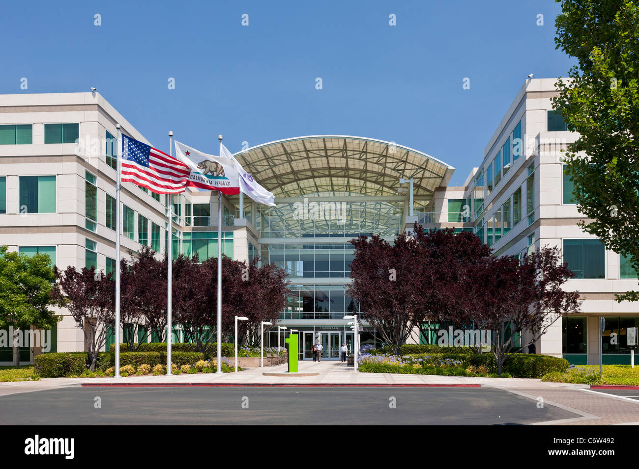 Apple incorporato è la sede aziendale a 1-6 Infinite Loop, Cupertino, California, Stati Uniti d'America. JMH5188 Foto Stock