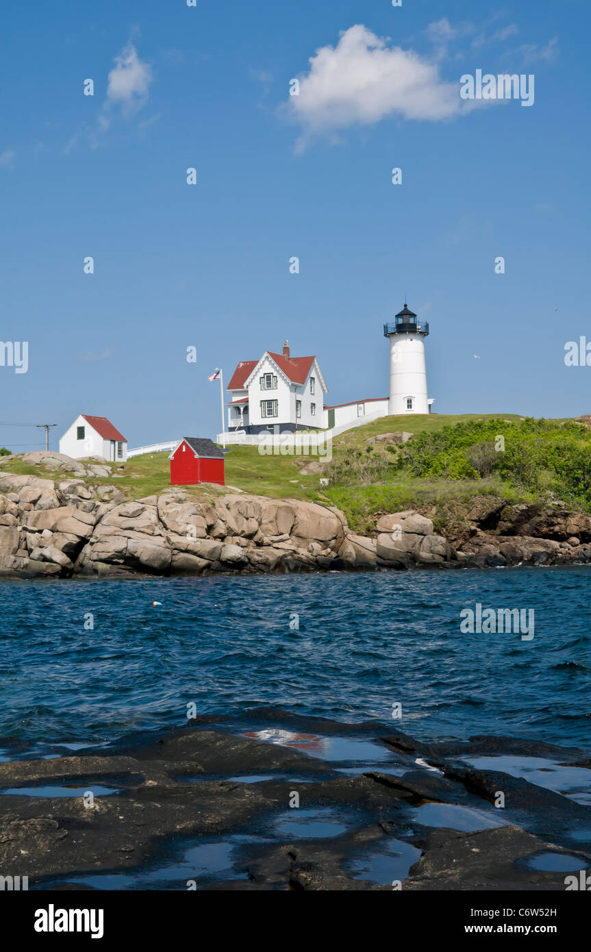 Nubble Faro di Cape Neddick York Maine USA Foto Stock