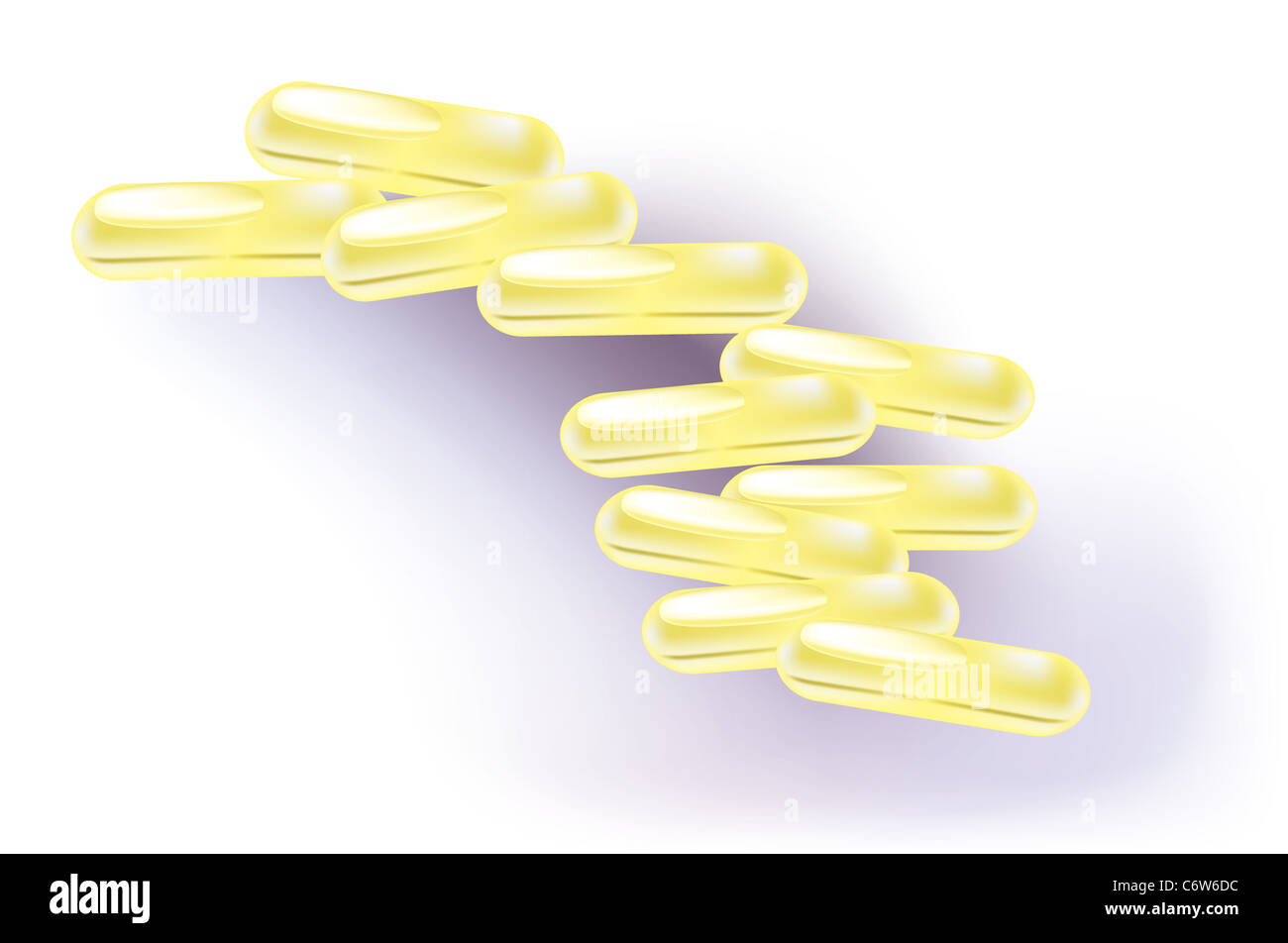 Capsule di gialli Foto Stock
