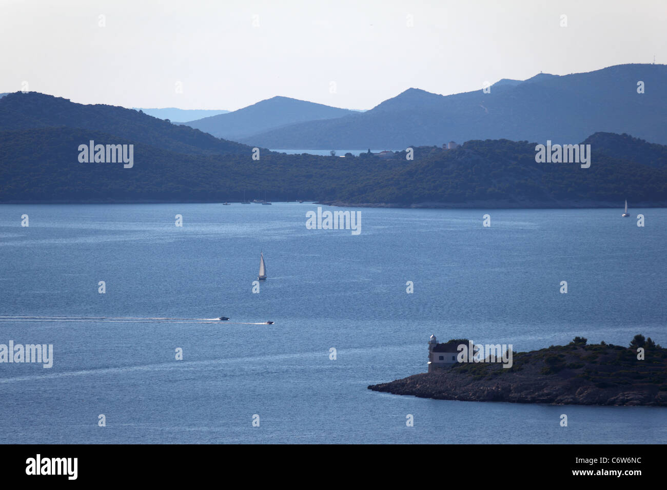 Isole di Kornati nel pomeriggio, Croazia Foto Stock