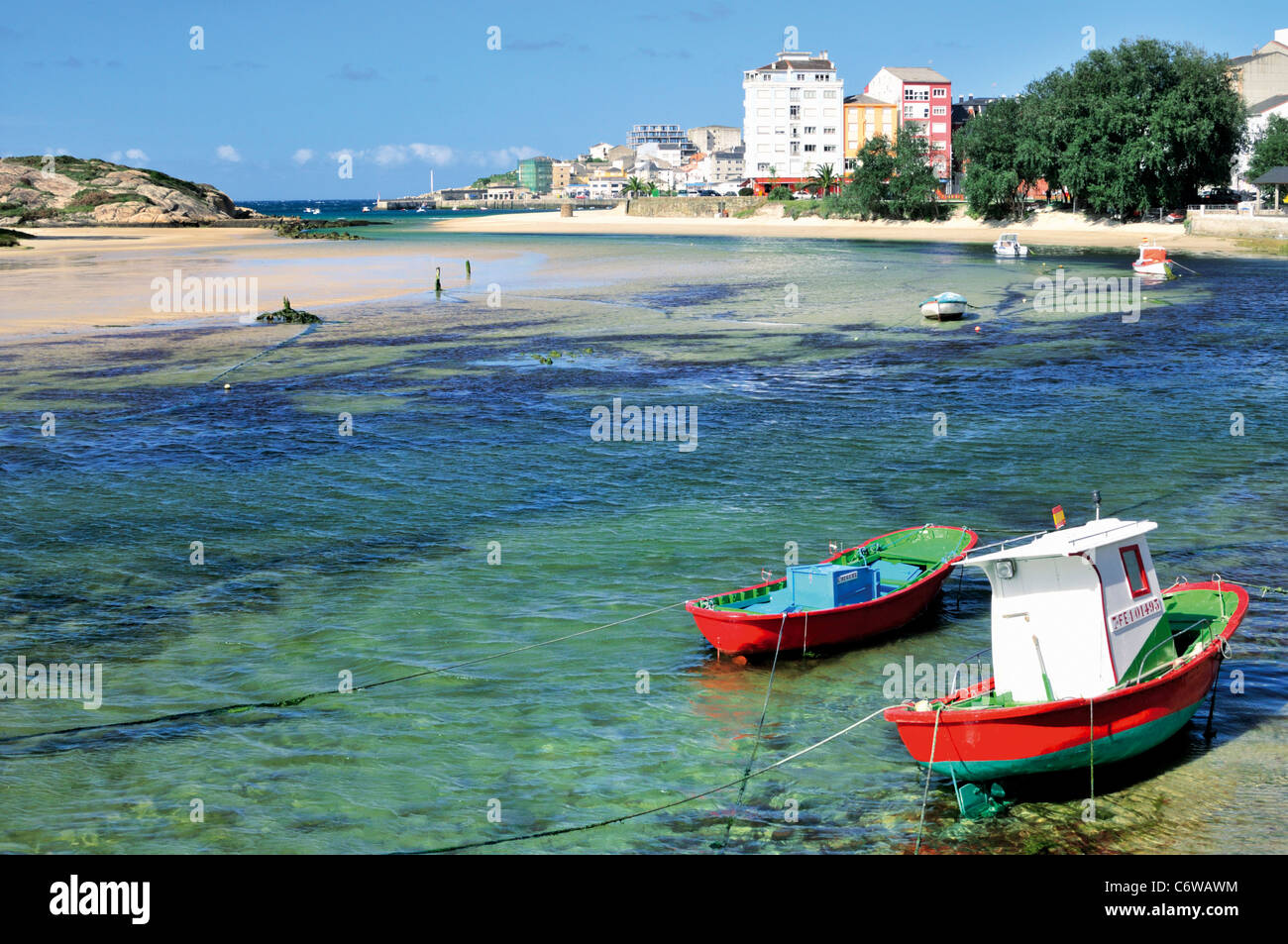 Spagna Galizia: Estuario nel villaggio di fisher San Cibrao Foto Stock
