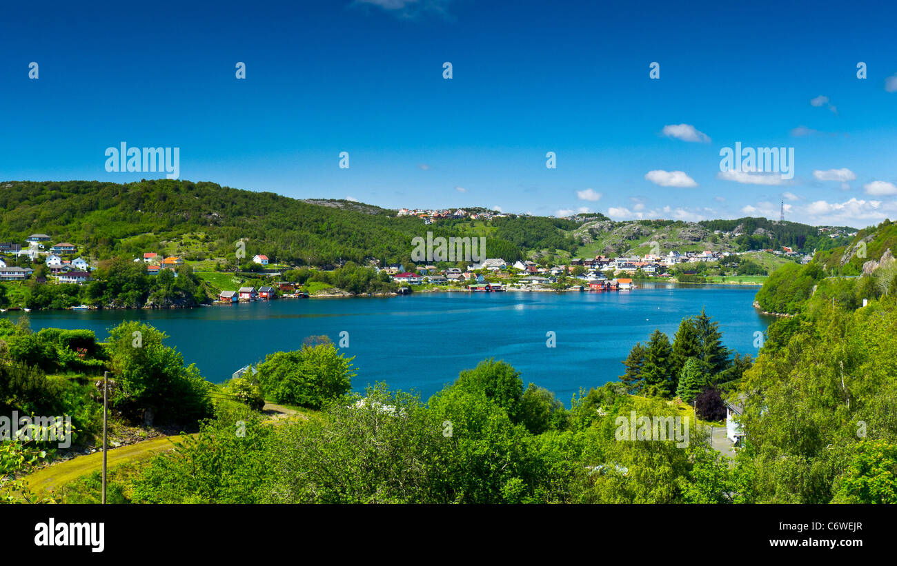 Lago Spjodevatnet, vicino Hauge, Norvegia Foto Stock