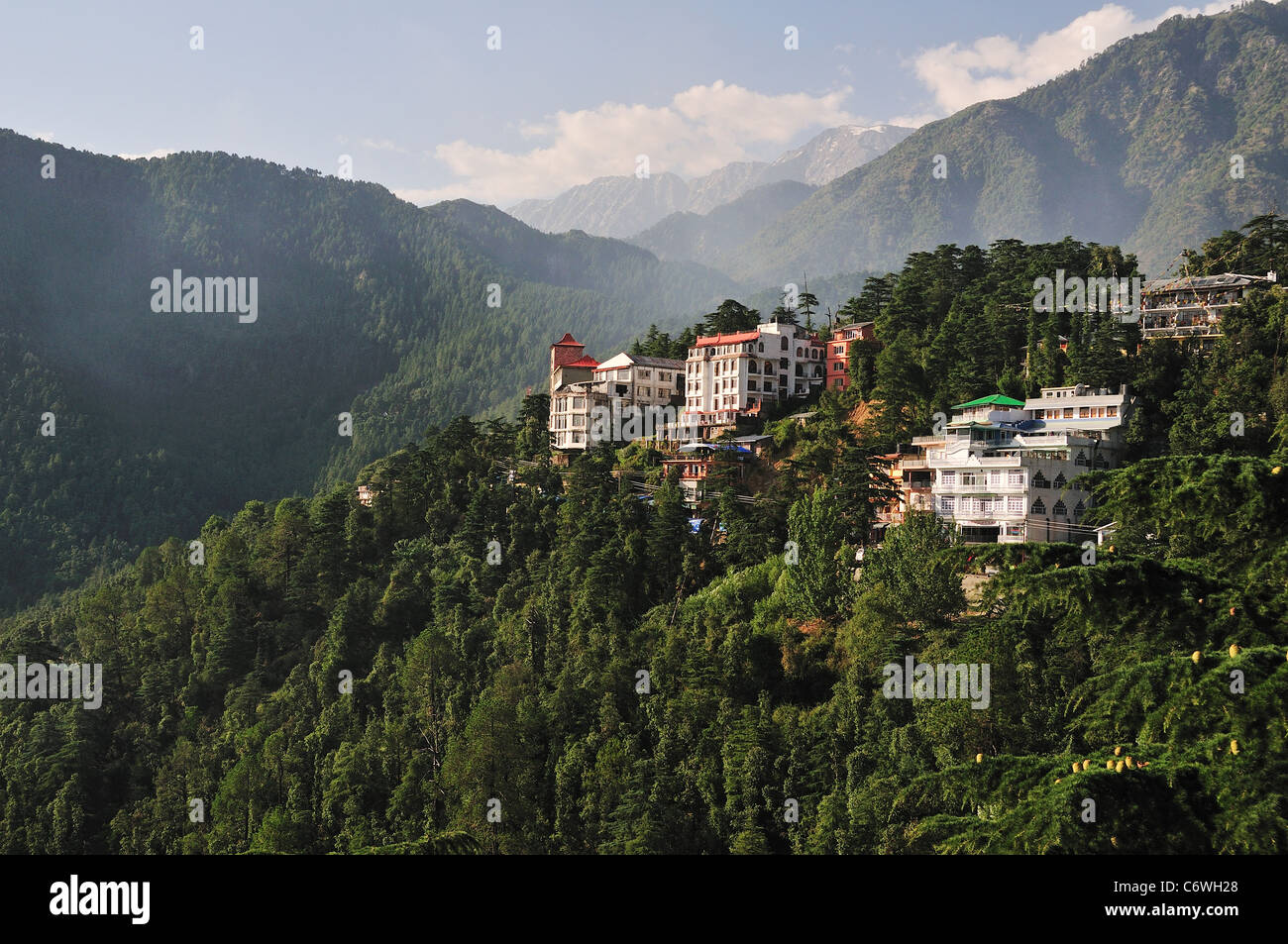Vista Montagna da McLeod Ganj. Foto Stock