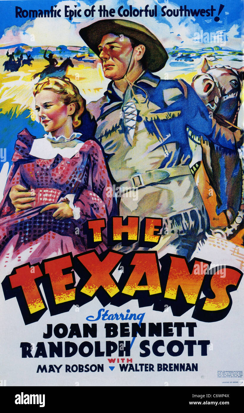 I Texans Poster per 1938 Pramount film con Joan Bennett e Randolph Sott Foto Stock