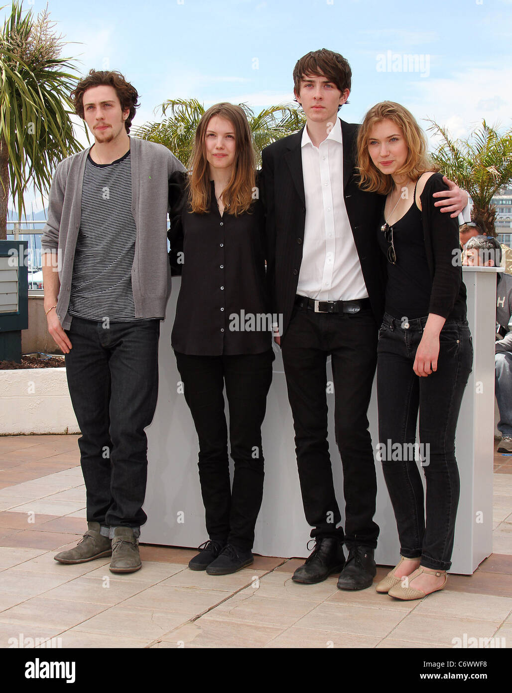 Aaron Johnson, Hannah Murrah, Matteo Barba e Imogen Poots 2010 Festival Internazionale del Cinema di Cannes - Giorno 3 - 'chat' Foto Stock