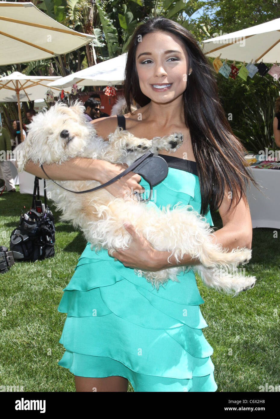 Rachel Smith GroVia e celebrity genitori festeggiare al cane annuale e Baby a Buffet presso la struttura Hyatt Regency Century Plaza - Giorno Foto Stock