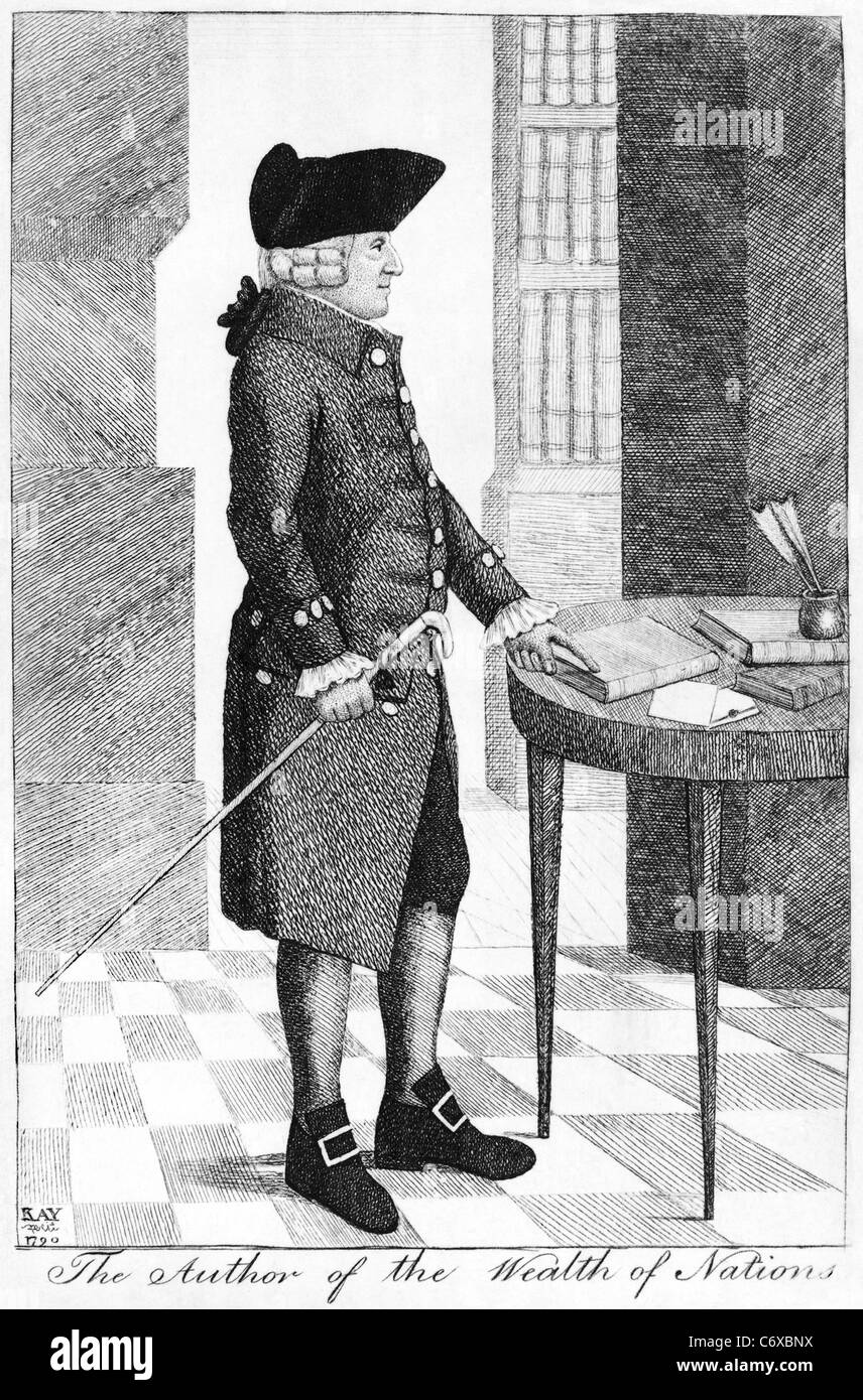 ADAM SMITH (1723-1790) Scottish filosofo sociale e economico teorico incisi da John Kay nel 1790 Foto Stock