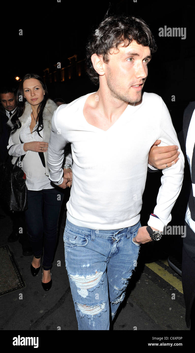 Yuri Zhirkov lasciando il Whisky Mist nightclub di Londra - Inghilterra - 10.05.10 Foto Stock