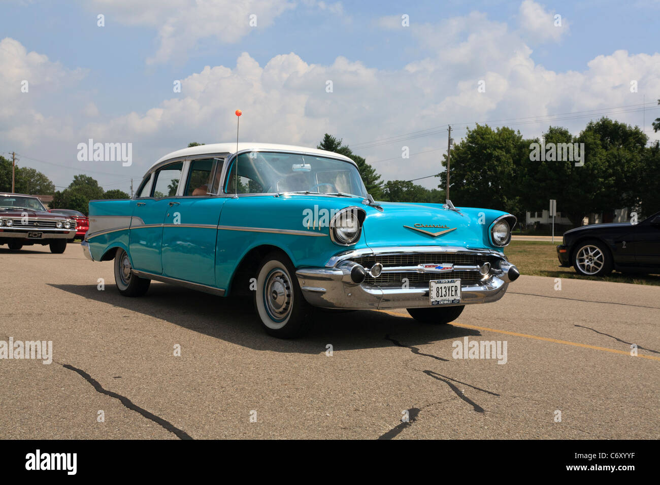 1957 Chevy Bel Air automobile. Foto Stock