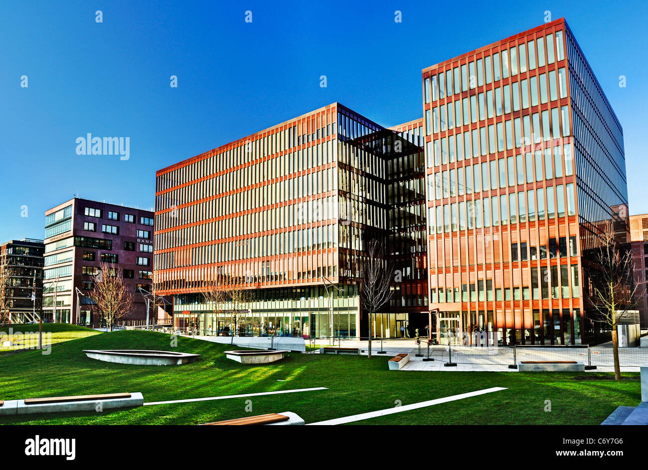 Città Hafen Hamburg Germania Europa Foto Stock