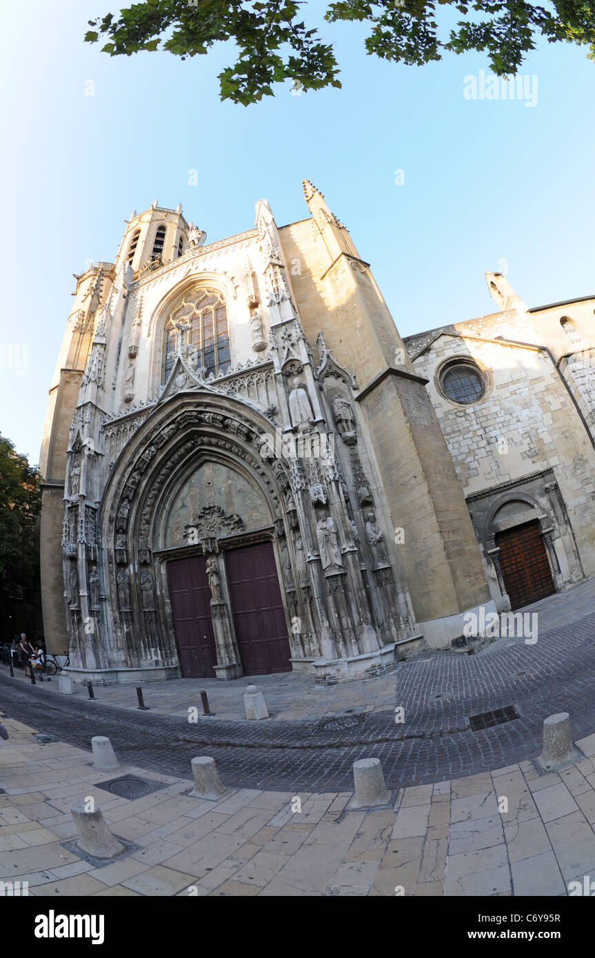 Cattedrale di Aix (Cathédrale Saint-Sauveur d'Aix) in Aix-en-Provence, Francia Foto Stock