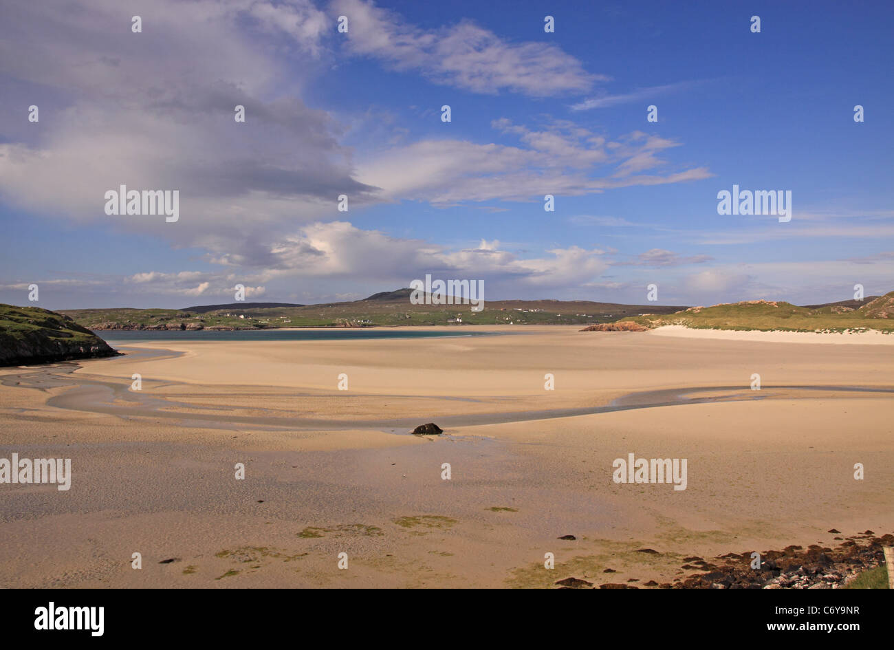 Regno Unito Scozia Ebridi Esterne isola di Lewis Uig Sands e Bay Foto Stock