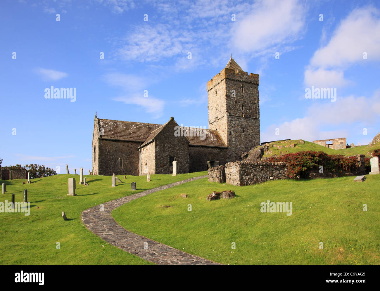 Regno Unito Scozia Ebridi Esterne Isle of Harris Rodel Chiesa Foto Stock