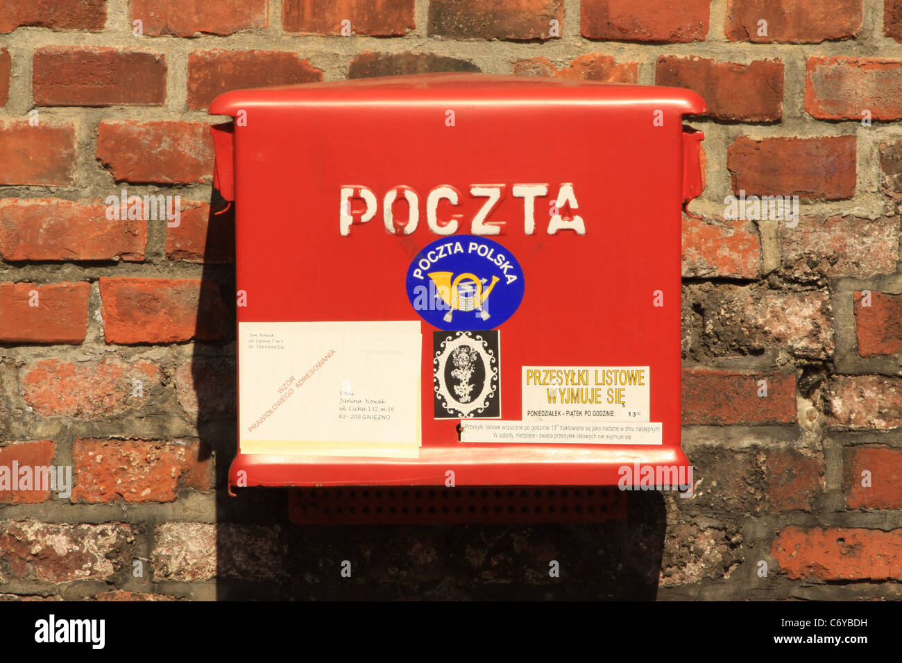 Casella postale a Cracovia Polonia Foto Stock