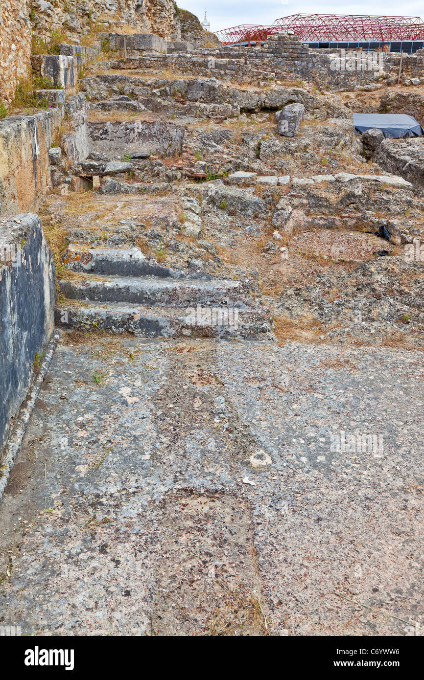 Natatio delle Terme di parete (Terme) in Conimbriga, romane meglio conservate rovine della città in Portogallo. Foto Stock