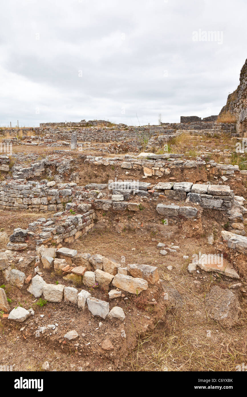 Basilica le rovine di Conimbriga, romane meglio conservate rovine della città in Portogallo. Foto Stock