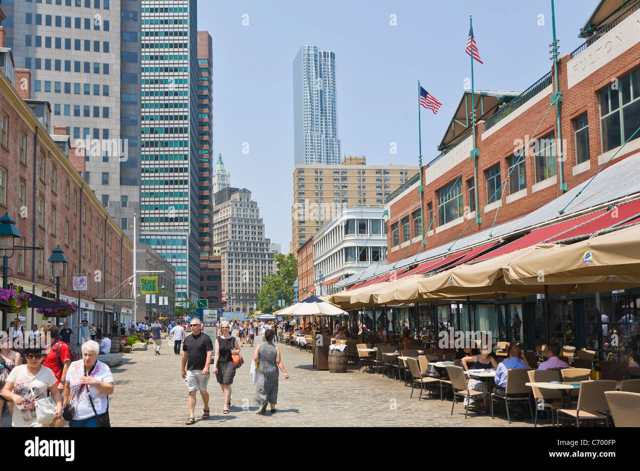 South Street Seaport Historic District di New York City Foto Stock
